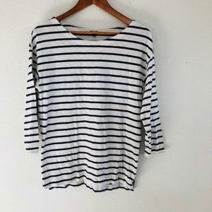J Crew Striped Simple Boatneck Top Size S